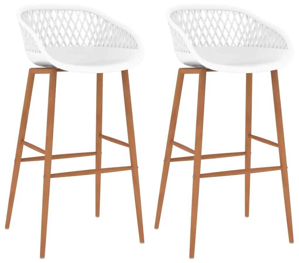 vidaXL Scaune de bar, 2 buc, alb