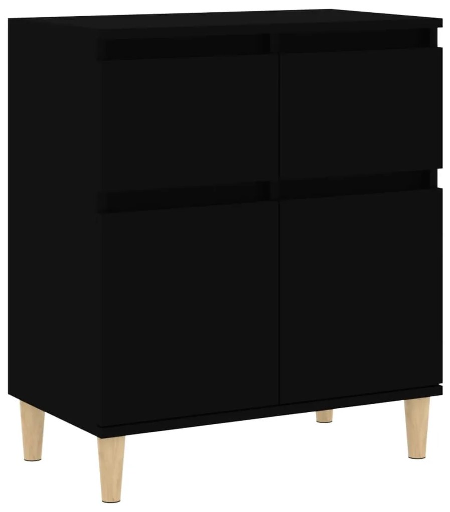 819677 vidaXL Servantă, negru, 60x35x70 cm, lemn prelucrat