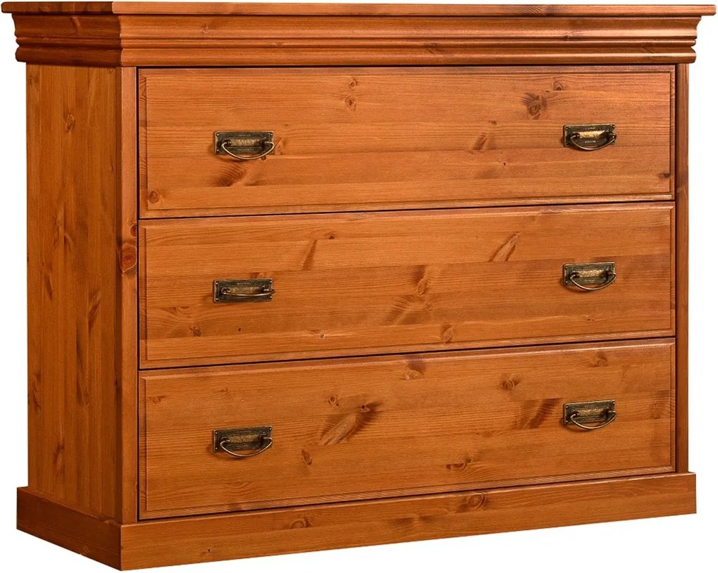 Comodă lemn masiv natur Florence, 107 × 42 × 83 cm