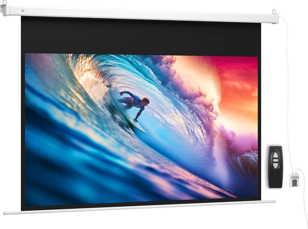 Homcom Ecran Proiector 100” – Montaj Pe Perete sau Tavan | Aosom Romania