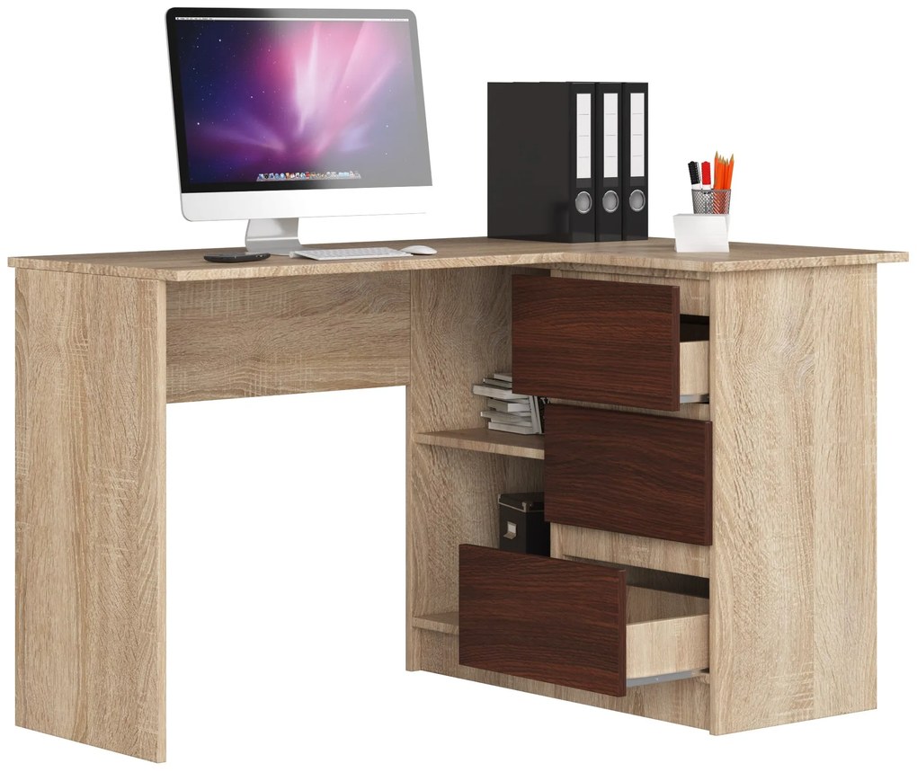 Masă PC de colț Bodhi (Stejar sonoma + wenge) (D). 1069603