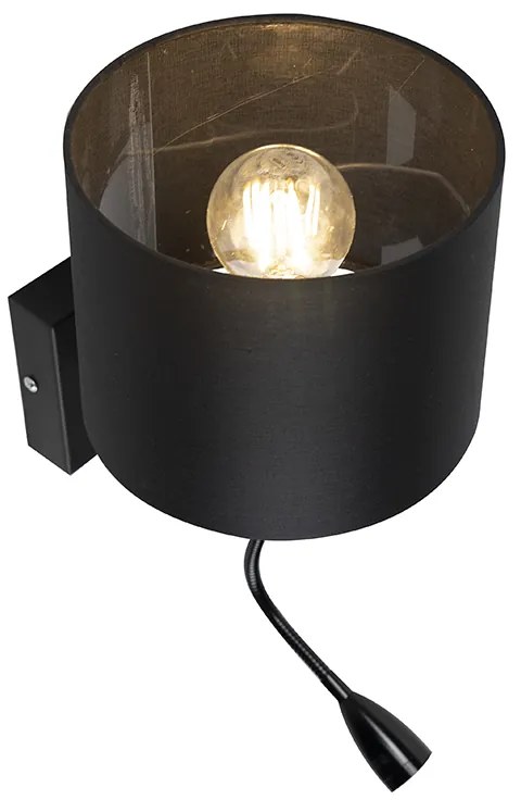 Aplică modernă neagră cu abajur negru - Brescia