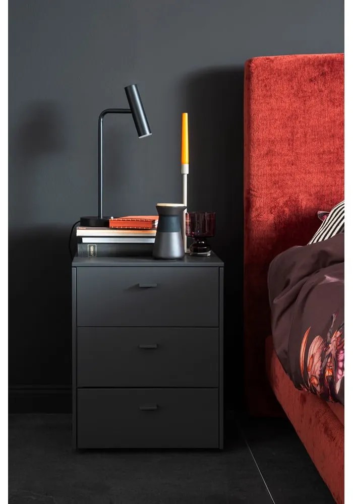 Veioză neagră LED cu intensitate reglabilă (înălțime 48 cm) Stina – Fischer &amp; Honsel