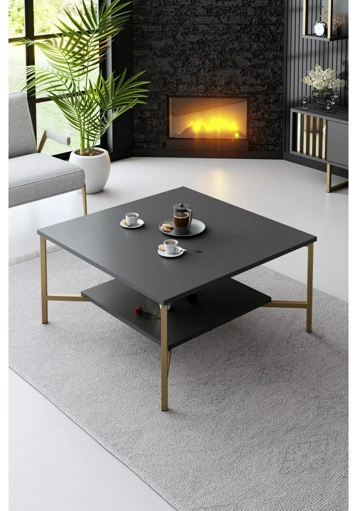Măsuță de cafea Gold Line Anthracite