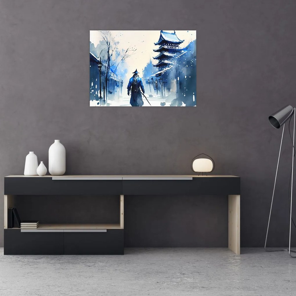 Tablou - Samurai, aquarel (70x50 cm)