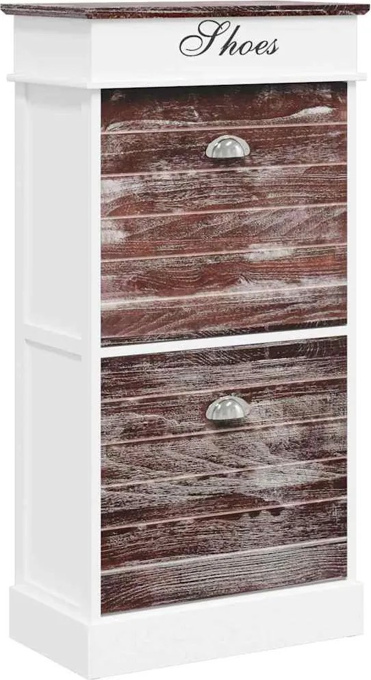 vidaXL Pantofar, maro, 50 x 28 x 98 cm, lemn de paulownia