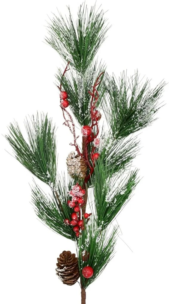 Ramură artificială de pin cu ornament, 75 cm