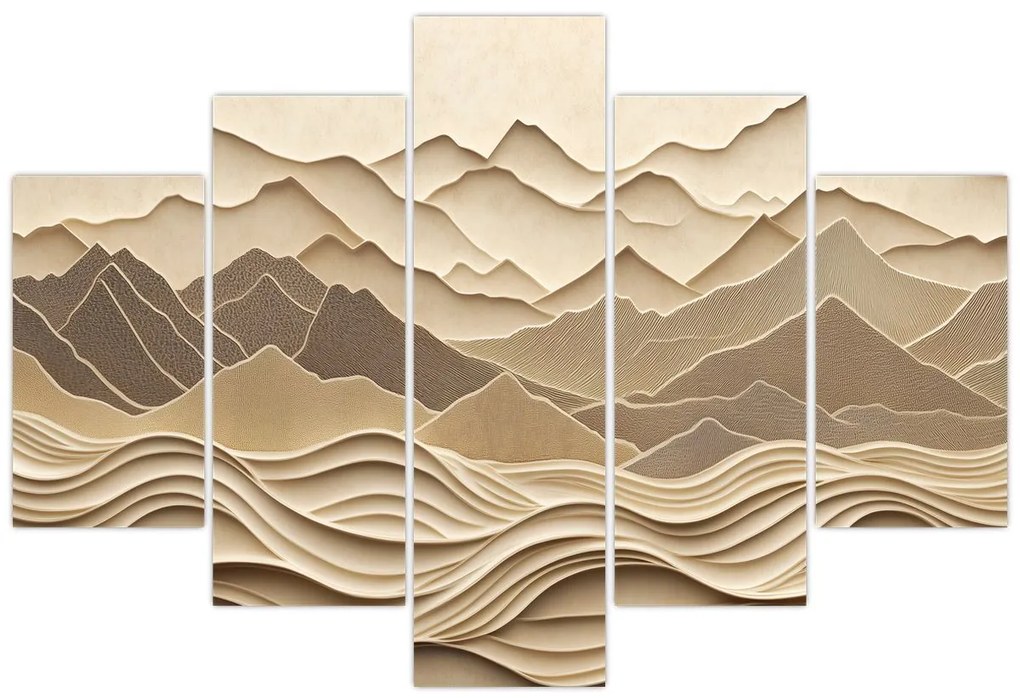 Tablou - Linii Montane 3D (150x105 cm)