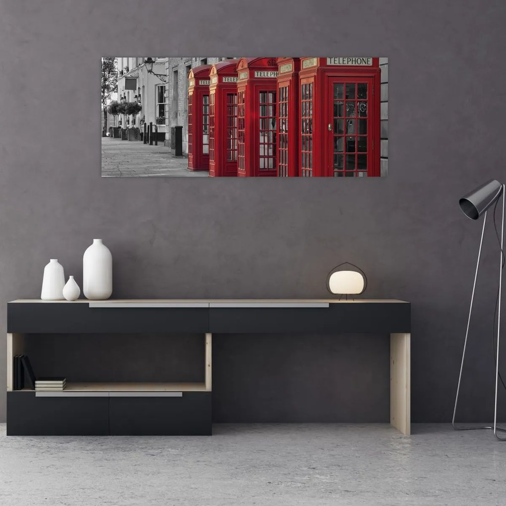 Tablou - Cutii telefonice din Londra (120x50 cm)