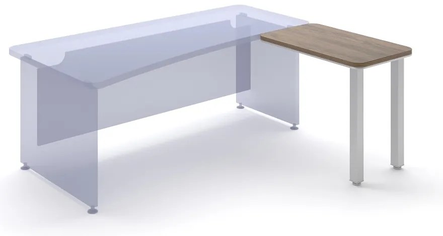 Masa port TopOffice, dreapta, 90 x 55 cm, stejar charleston