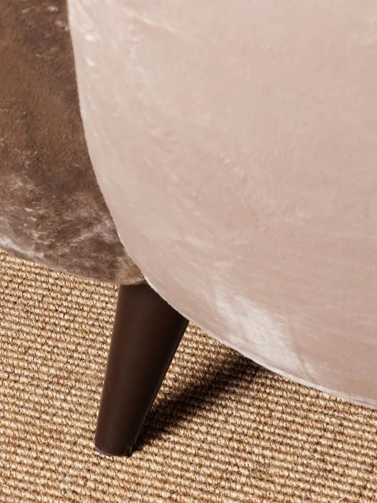 Canapea premium din catifea taupe, 3 locuri, „Mercurio”