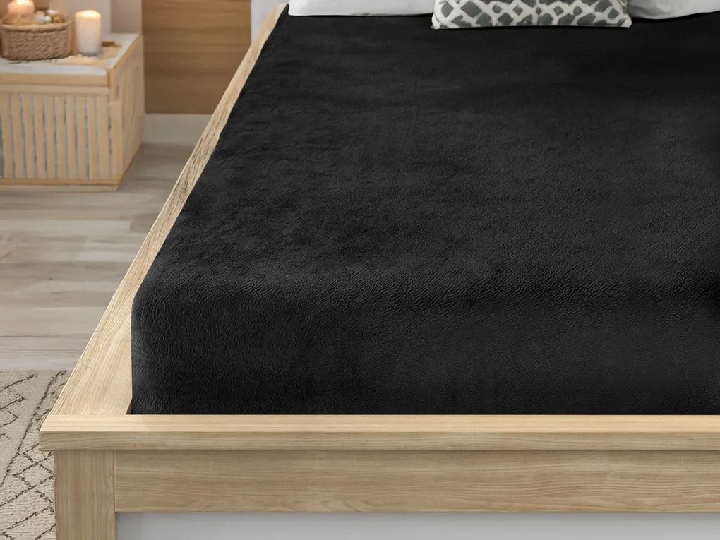 Cearsaf Cocolino microplus cu elastic SOFT 180x200 cm negru