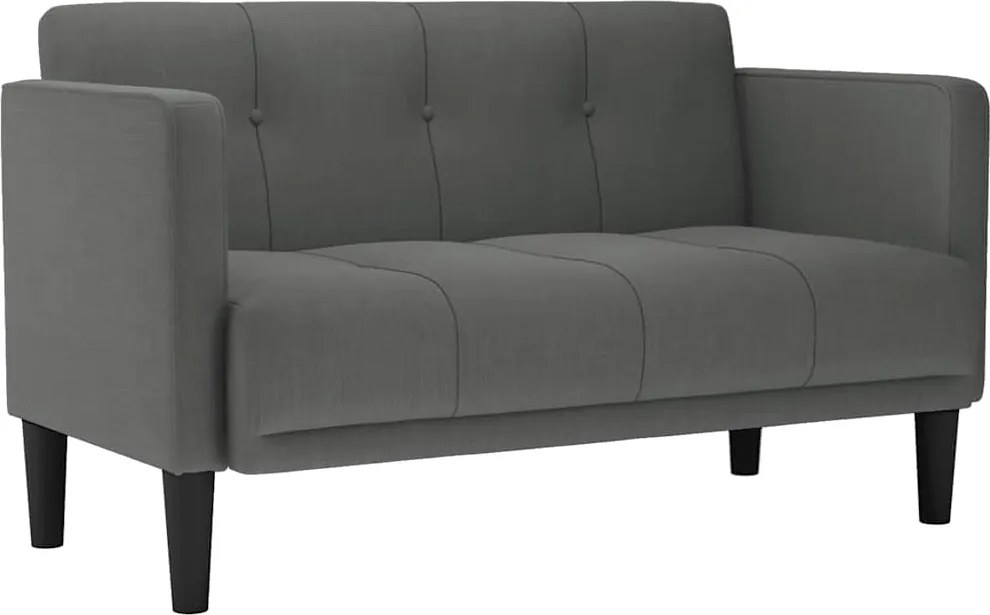 vidaXL Canapea loveseat, gri închis, 111 cm, textil