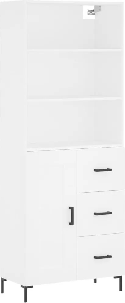 vidaXL Dulap înalt, alb, 69,5x34x180 cm, lemn compozit