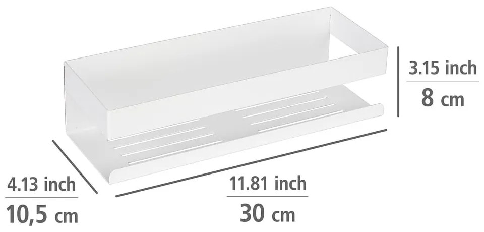 Raft pentru baie alb mat autoadeziv cu Turbo-Loc din oțel inoxidabil Genova – Wenko