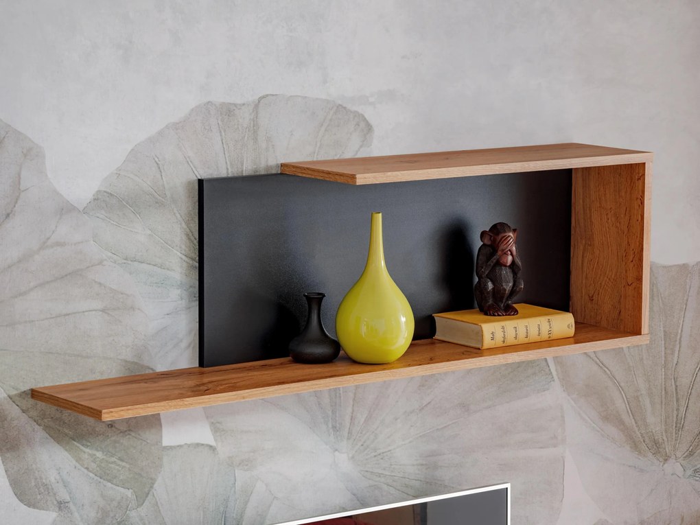Mobilier living Mantes ZWT2 (negru mat + stejar wotan). 1097675