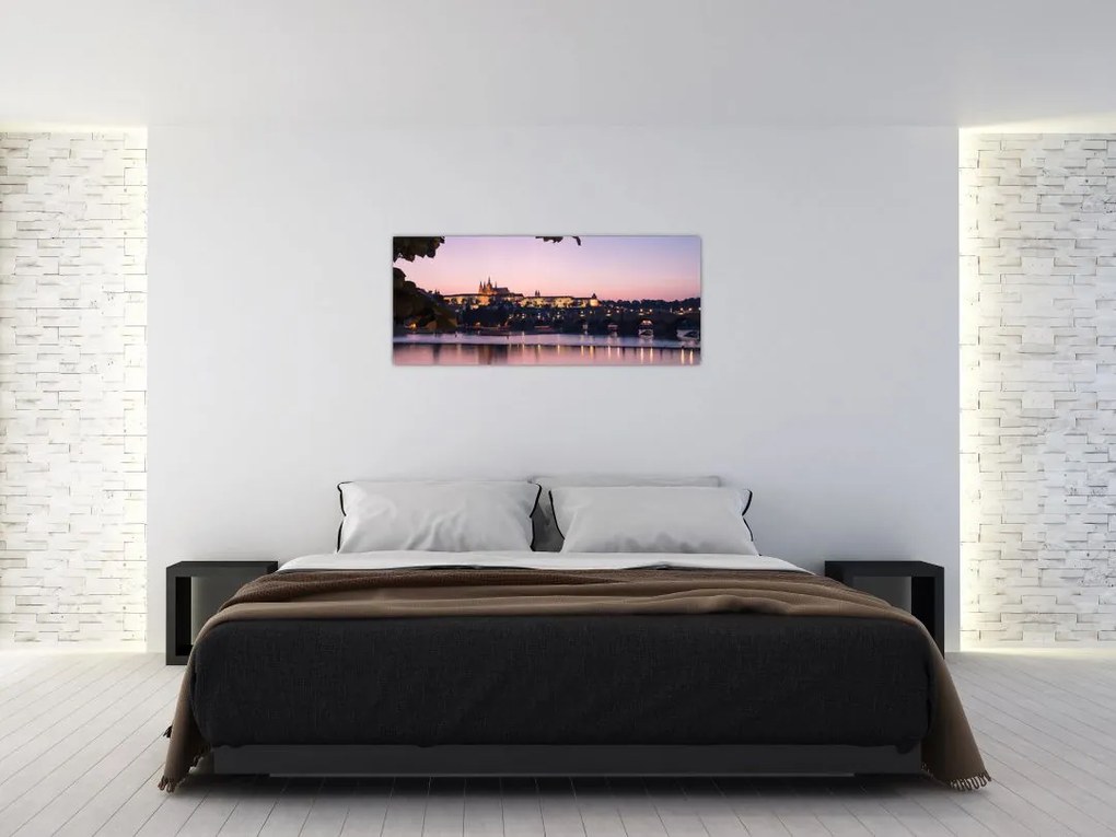 Tablou cu palatul din Praga și Vltava (120x50 cm)
