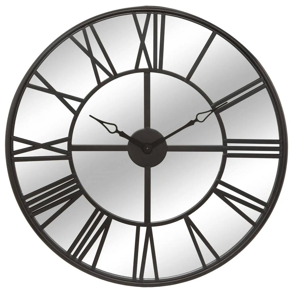 Ceas de perete pentru living, cadran industrial, sticla si metal, Ø 70 cm