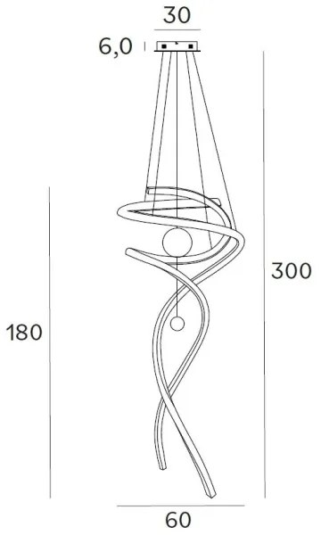 Lustră LED dimabilă pe cablu MAXLIGHT P0427D RITZ LED/100W/230V d. 60 cm CRI 90 auriu