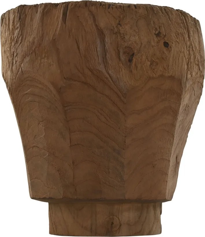 Aplică de perete din lemn de tec lucrat manual, natur, 34 x 30 x 15 cm, „Doullens”