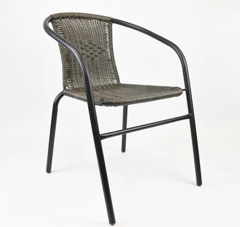 Scaun bistro de grădină, stivuibil, gri închis