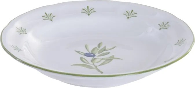 Farfurie adânca stil Mediterraneean verde , din portelan , "Oliv"