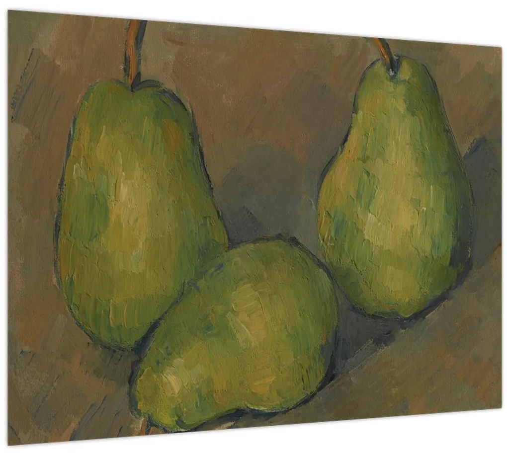Tablou pe sticlă - Paul Cézanne, Three Pears, reproducere (70x50 cm)