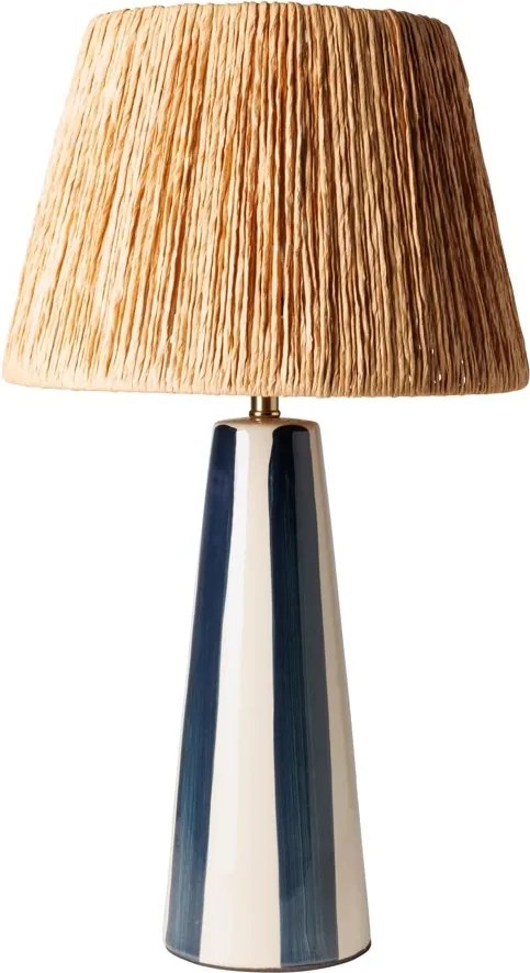 Lampa de masa, cu abajur din rafie, H54cm, Antibes