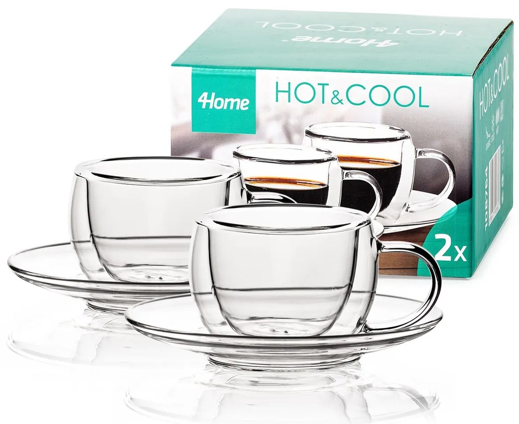 Pahare termo espresso 4Home Style Hot&Cool 80 ml, 2 buc.