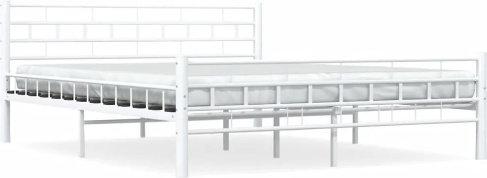 vidaXL Cadru de pat, alb, 160 x 200 cm, metal