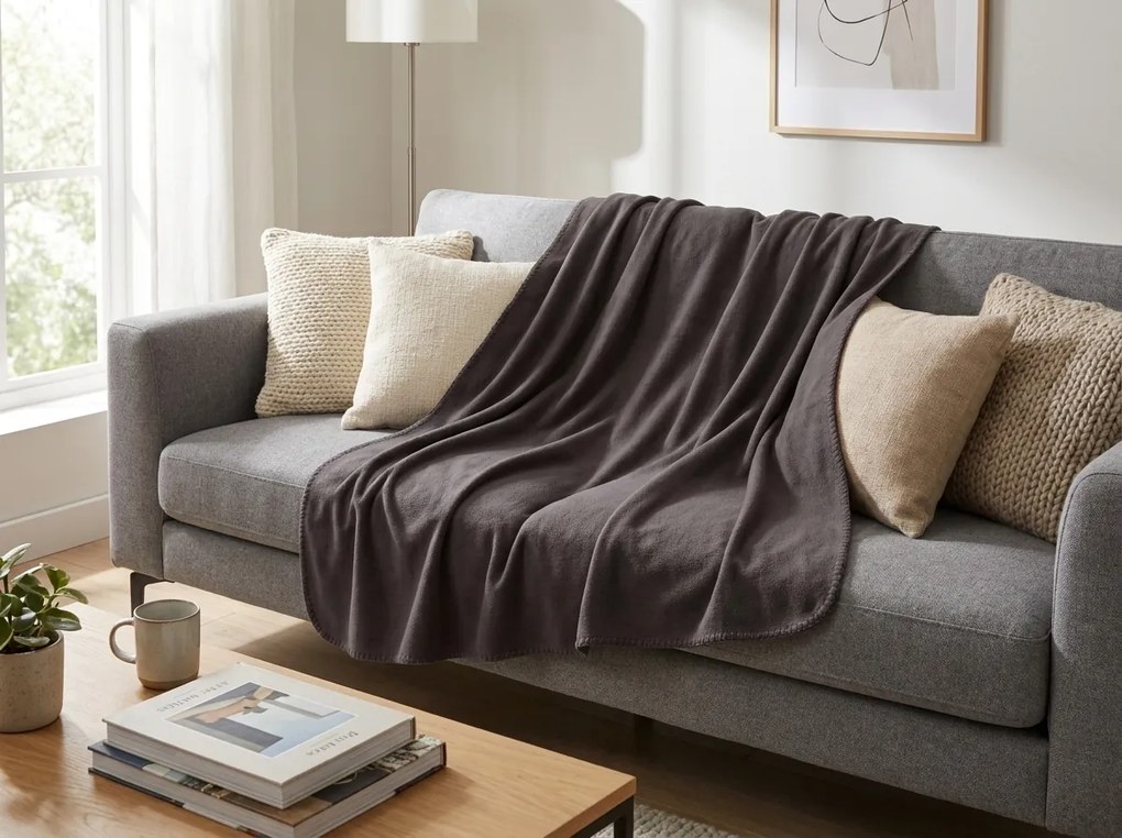 Patura din fleece FLEORA, ciocolata Dimensiune: 180 x 200 cm