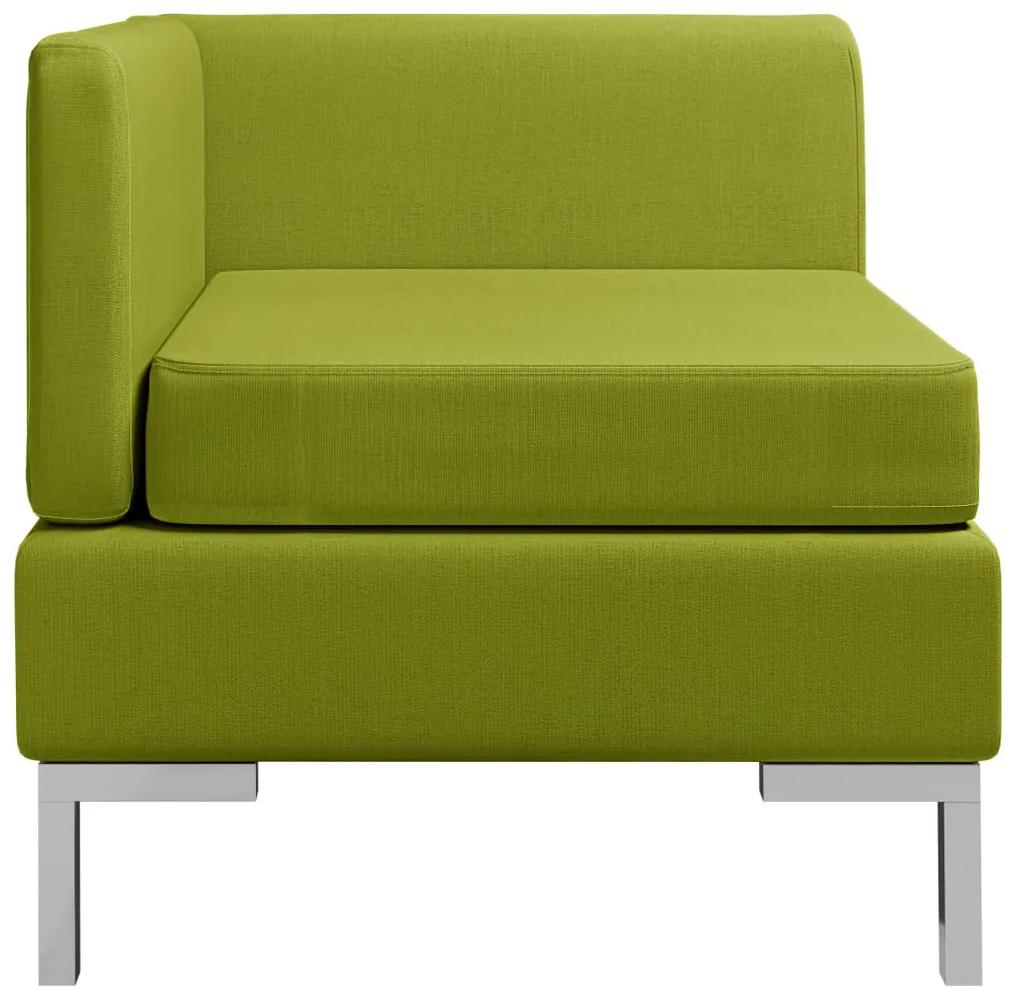 287015 vidaXL Canapea de colț modulară cu pernă, verde, material textil