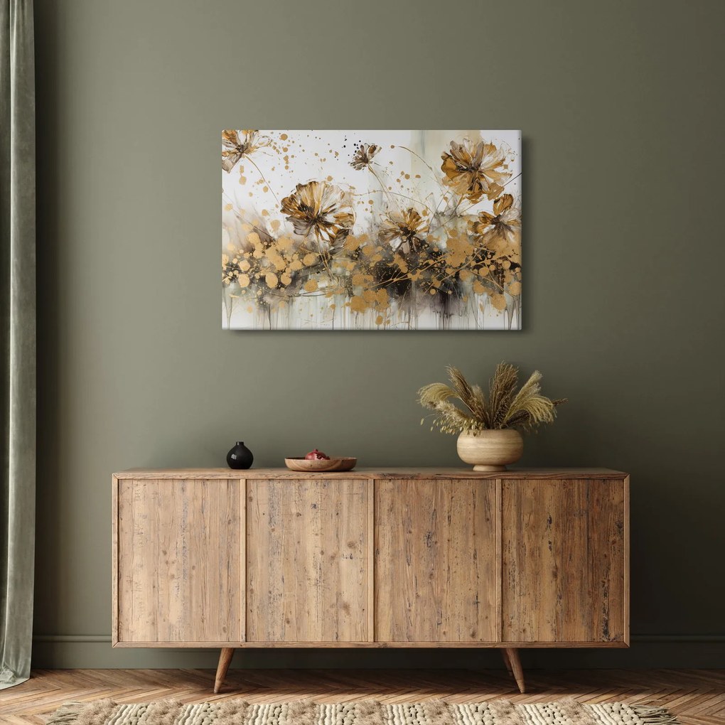 Tablou - pictură abstractă florală (90x60 cm)