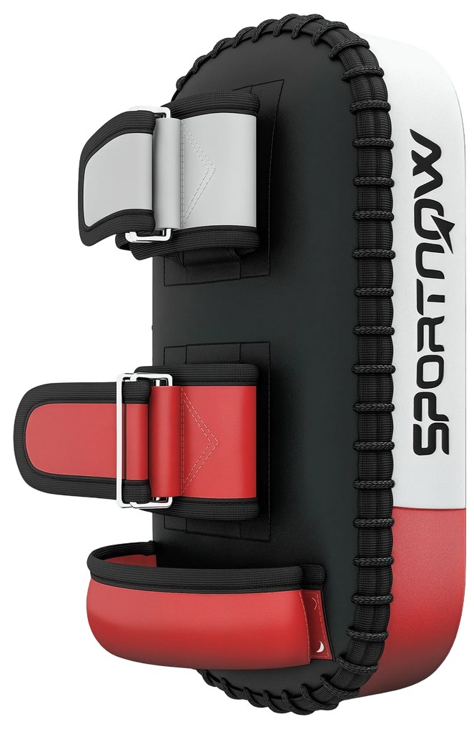 SPORTNOW Plastron pentru Muay Thai, Kickbox, Piele Sintetica, 0,4 kg, 38x20x18 cm, Negru/Rosu/Alb | Aosom Romania