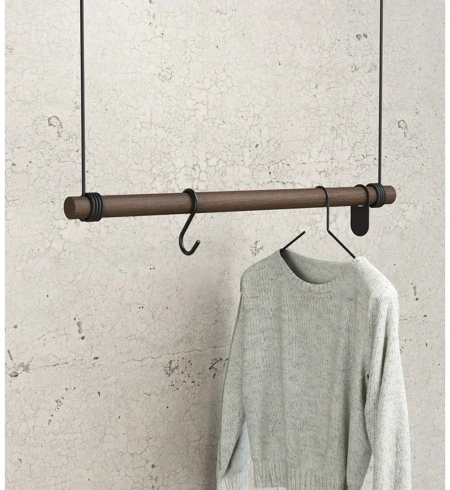 Cuier de perete maro din lemn de stejar 80 cm Swing M – LIND DNA