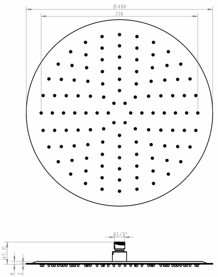 Cap de duș argintiu lucios din oțel inoxidabil ø 40 cm Slim – Sapho