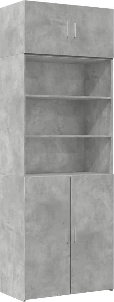vidaXL Dulap de depozitare, gri beton, 80x42,5x225 cm, lemn prelucrat