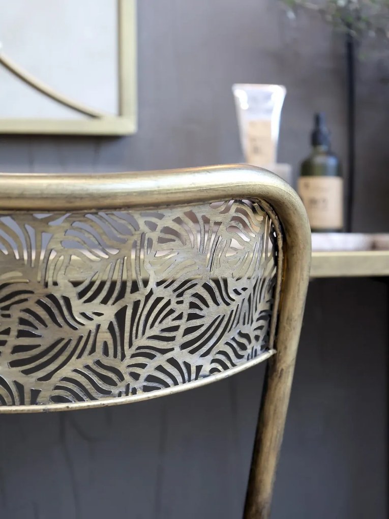 Scaun dining pliant auriu cu model antique brass Arles