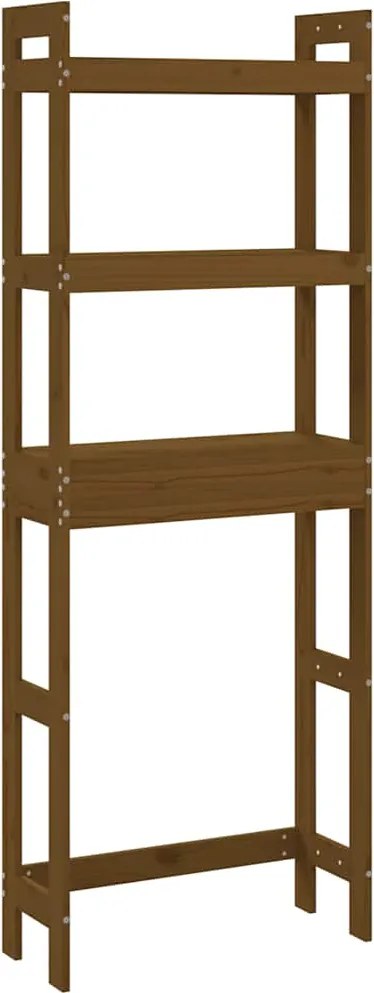 vidaXL Raft de toaletă, maro miere, 63x26x171 cm, lemn masiv de pin