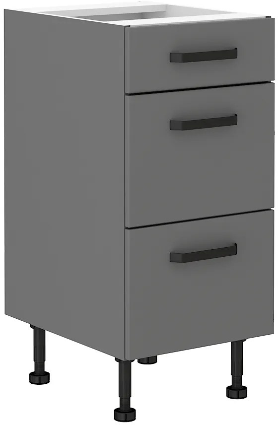 Dulap inferior de bucătărie Nesia 40 D 3S BB PREMIUM BOX (Antracit). 1049691