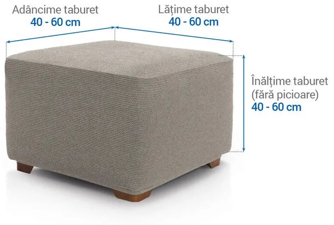 Huse super elastice HARMONIA gri deschis taburet (40 - 60 cm)