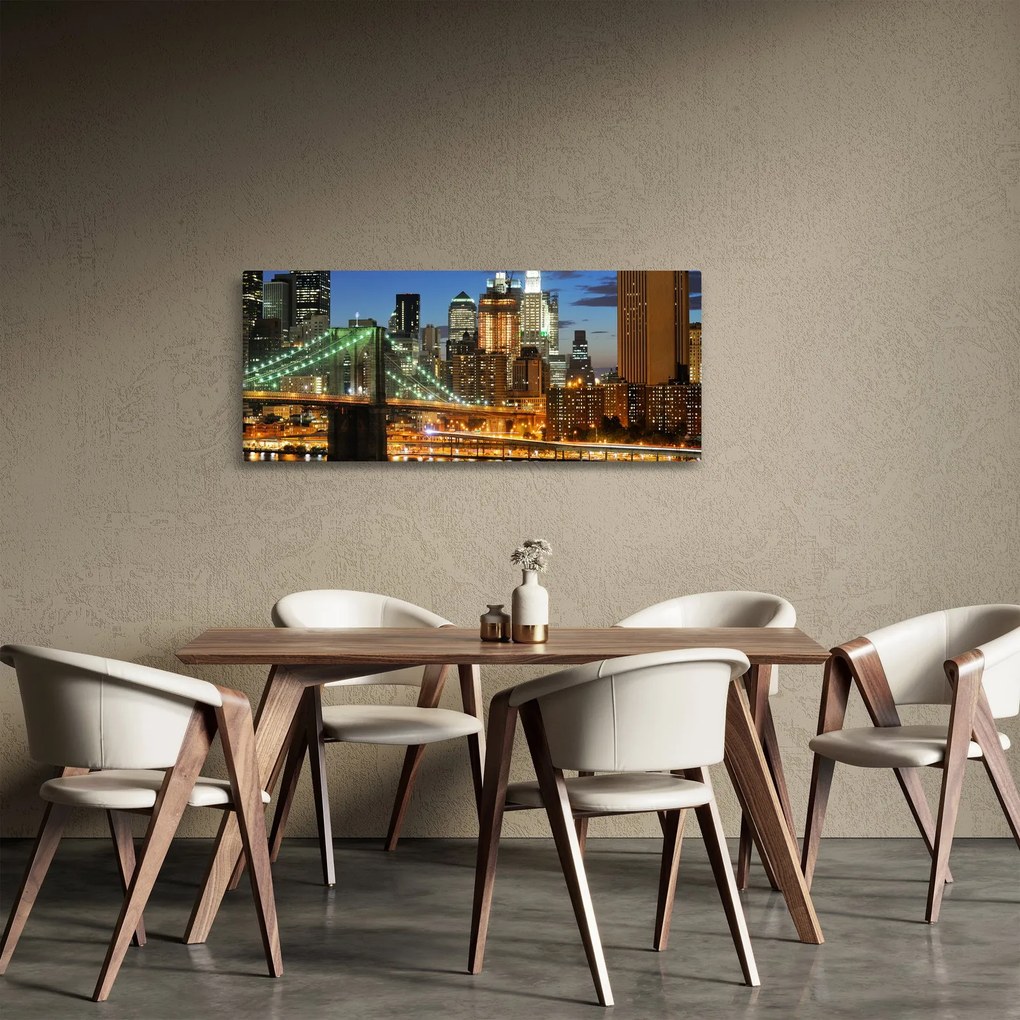 Tablou - Pod cu New York (120x50 cm)
