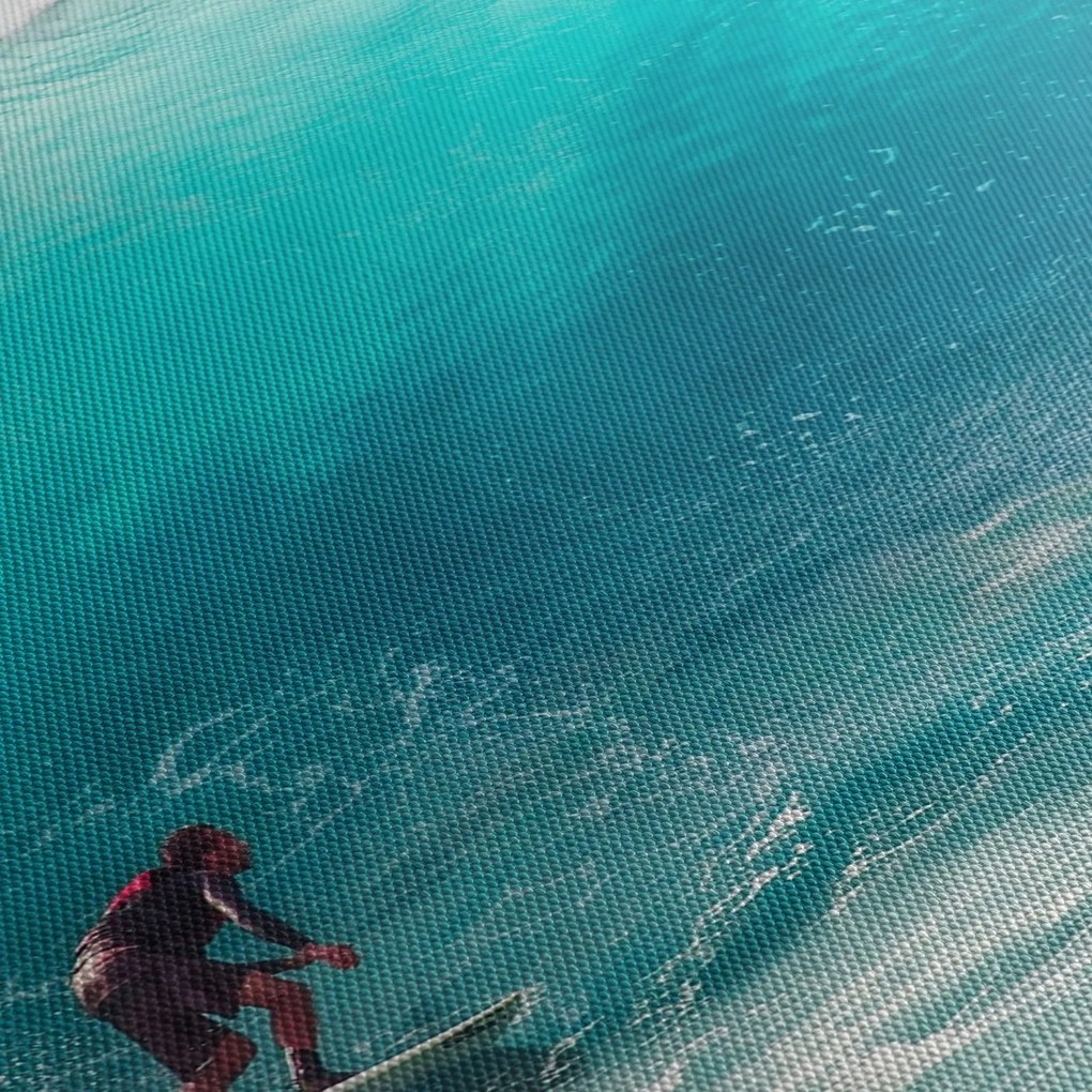 Tablou - Surfer în valuri (120x50 cm)