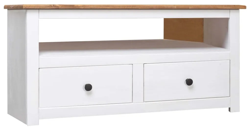 vidaXL Comodă TV de colț alb 93x49x49 cm lemn masiv pin gama Panama