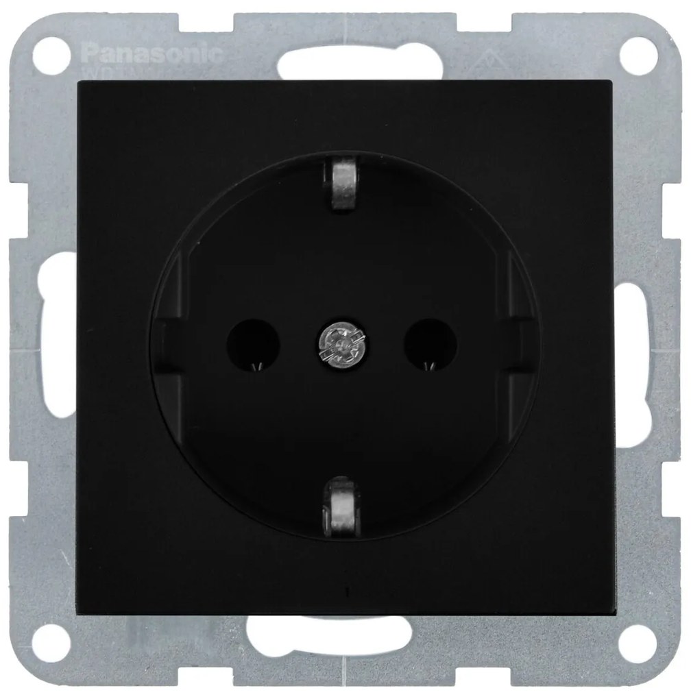 Priza simpla cu impamantare 16A, IP20, Negru, Panasonic Karre Plus 55