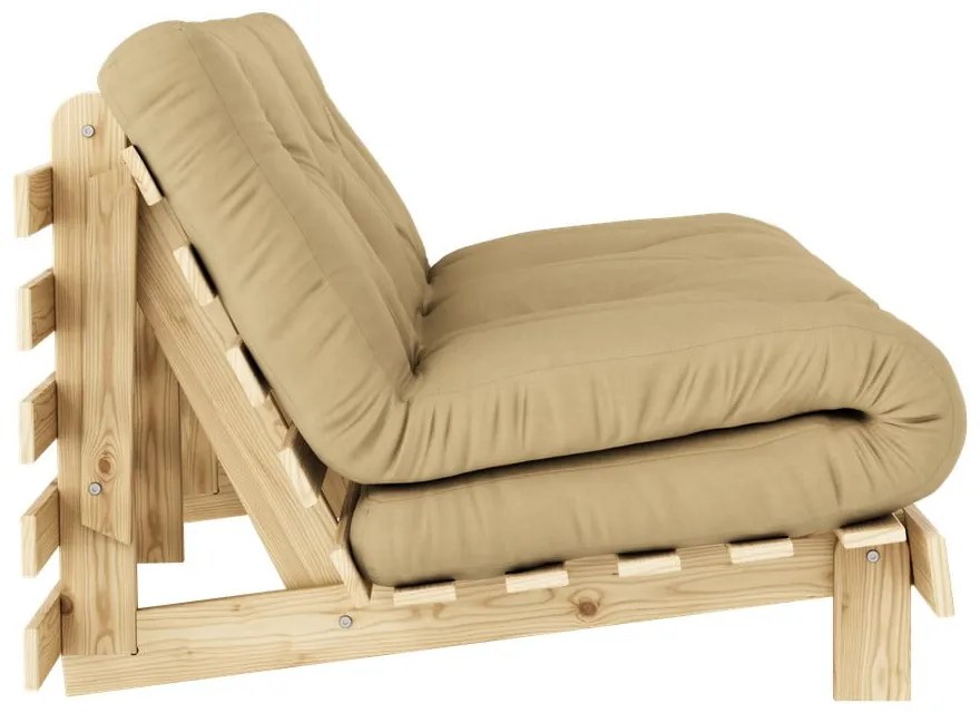 Canapea galbenă extensibilă 160 cm Roots - Karup Design