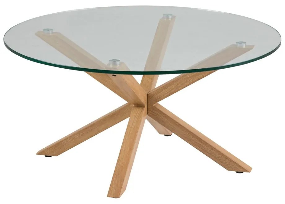 Măsuță de cafea cu blat din sticlă Actona Heaven, ⌀ 82 cm