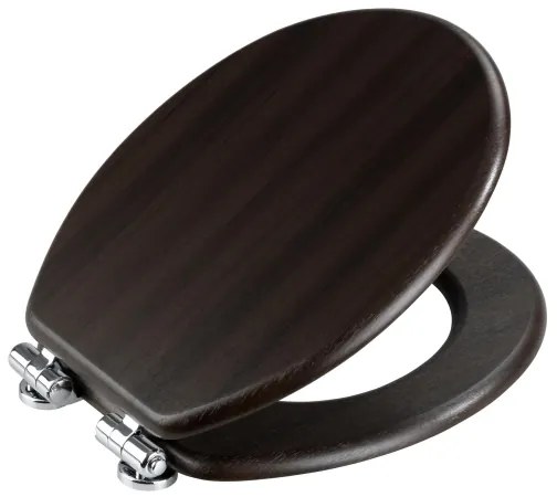 WENKO 22015100 - Capac WC WENGE 35,5x42,5 cm maro/argintiu