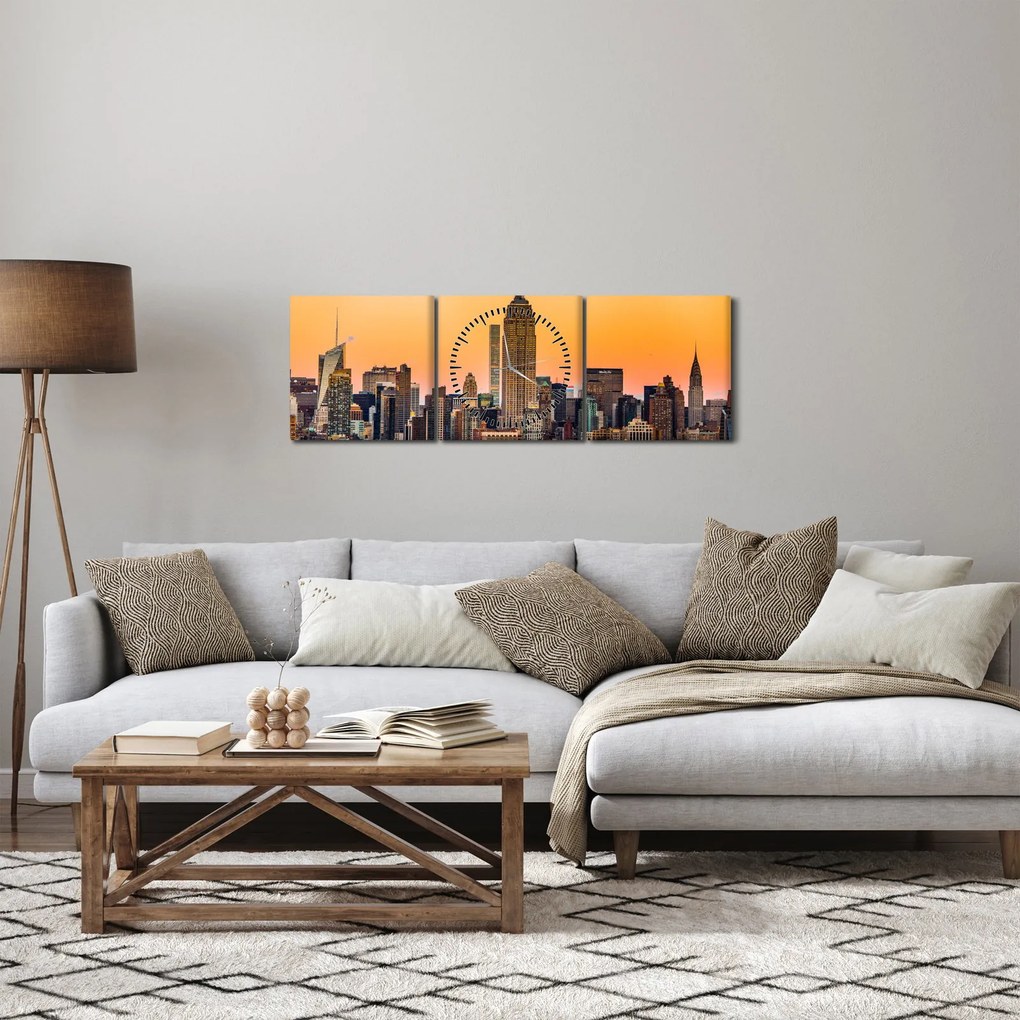 Tablou cu New York (cu ceas) (90x30 cm)