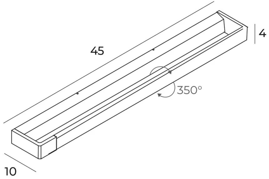 Aplica de perete baie cu protectie IP44, FLINK L-45cm, alb